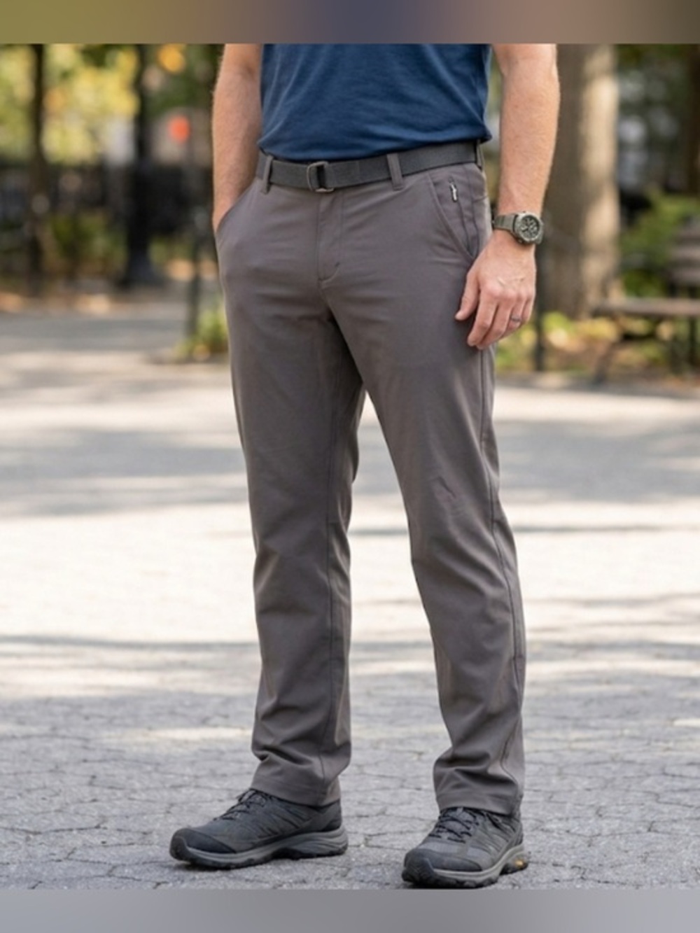 Cloudveil Men's Grey Stretch Travel Straight Pants 36 X32